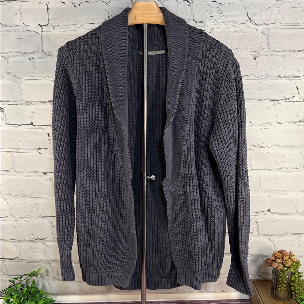RUBBISH Ash Blue‎ Women's Open-Front Cardigan Sweater. Waffle Knit